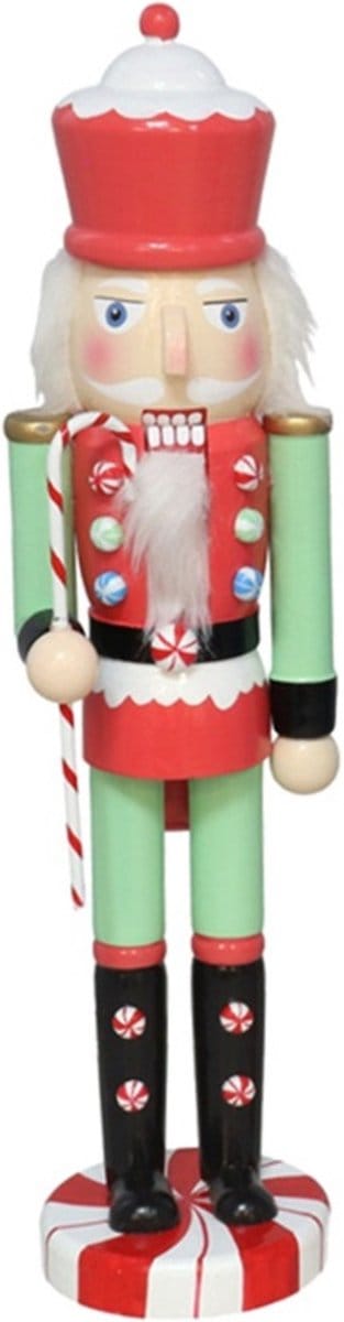 Gerimport Notenkraker decoratie figuur/beeld - 10 x 8 x 38 cm - gekleurd - kunststof