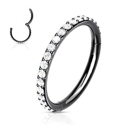 Piercing PVD high quality single CNC 1.2x8 - zwart - LMPiercings