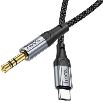Hoco UPA26 USB-C naar 3.5mm Jack Audiokabel 1M Zwart