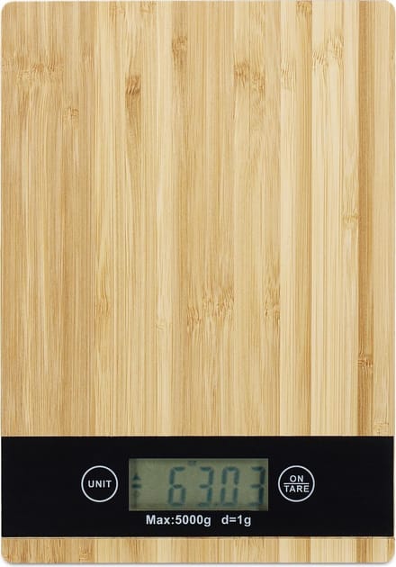 digitale keukenweegschaal - bamboe - touch - tarra functie - tot 5 kg