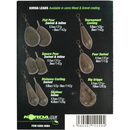 Geweven loodgewichten Korda Distance Casting Swivel 5oz