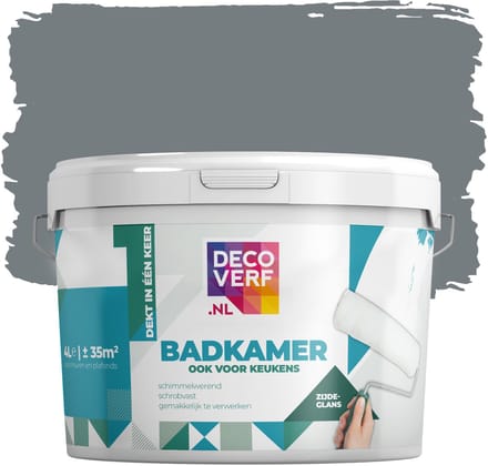 Decoverf badkamerverf grafiet, 4L