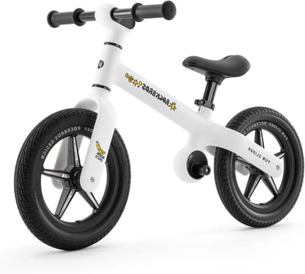 Kinder Loopfiets - Balansfiets Peuter - Motoriek Ontwikkelen - Lichtgewicht Frame - 12 Inch - Wit