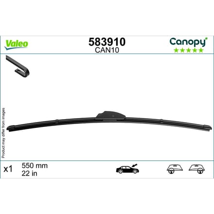Wisserblad VALEO Canopy 583910, 550mm, Voor, 1 Stuk