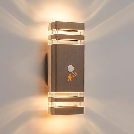 Waterdichte Buitenlamp met Bewegingsmelder - Up Down LED Wandlamp IP65 - Warm Wit Licht