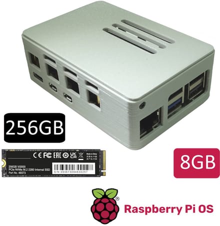 Raspberry Pi 5 8GB met NVMe SSD en Raspberry Pi OS