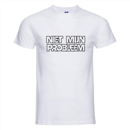 Niet mijn probleem T-shirt - 100% Katoen - Maat M - Classic Fit - Wit