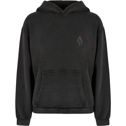 Dames sweatshirt Merchcode Heart Acid Washed