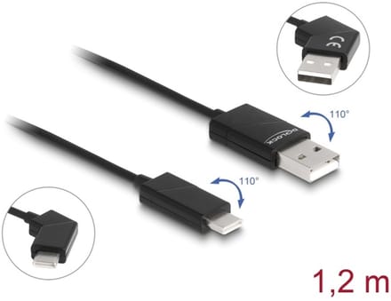 Delock USB 2.0 Cable Type-A male to USB Type-C™ male rotatable with Fast Charging 60 W 1.2 m