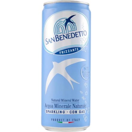 Eau minérale gazeuse en canette 330ml - san benedetto