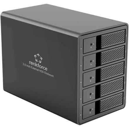 Renkforce RF-6647600 8.9 cm (3.5 Zoll) Festplattengehäuse 5 Bay 3.5 Zoll USB-A (USB 3.0) (RF-6647600)
