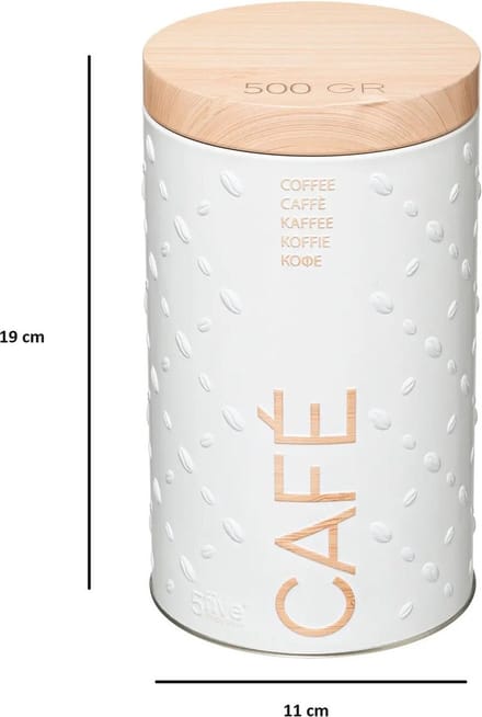 5Five Koffie voorraadbus/bewaarblik - metaal - 19 x 11 cm - 500 gram