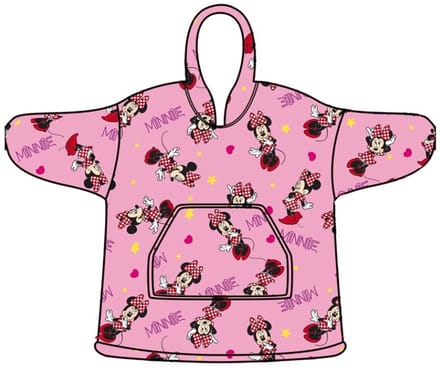 Disney Minnie Mouse Hoodie Fleece deken, Pink - Kind - One Size (7-14 jaar) - Polyester