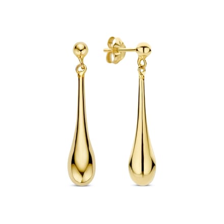New Bling 9NBG-1022 – Gouden Oorbellen Dames – Hangende Druppel Oorbellen – 14K Goud – 27 mm – Cadeau voor Vrouwen