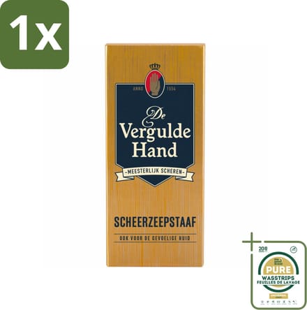1 x Vergulde Hand Scheerzeepstaaf 75 gr- Scheerzeepstaaf - Vergulde Hand - Scheerbeleving - Klassiek Scheeren - Luxe Scheerbeleving