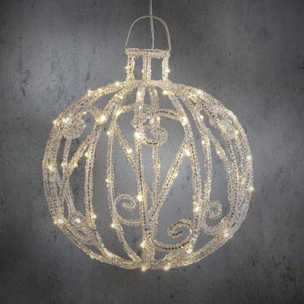 Luca Lighting Kerstverlichting Chandelier - 30x30x32 cm - Acryl - Warm Wit,Zilver