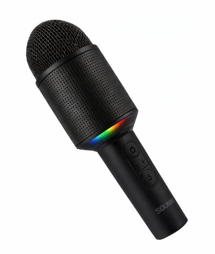 Sounix Draagbare Karaoke - Ingebouwde Speaker en Lichteffecten - Draadloos & Bluetooth - Zwart
