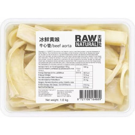 Raw Naturals bevroren gele keel runderhartbuis - 1 kg