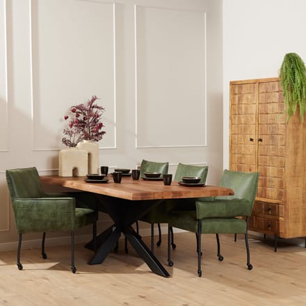 StarFurn Eettafel Boston - Rechthoek Naturel Mangohout - 220x100x76cm