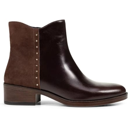 Geox D Camexia Leren Dames Donkerbruine Laarzen