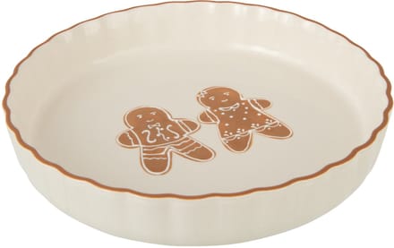 J-Line taartplateau Cookie Dolomiet - keramiek - bruin/wit