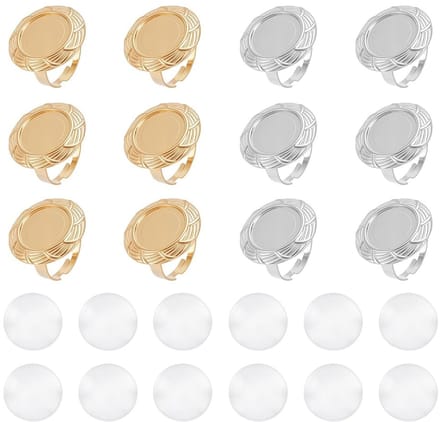 Dailygoods - Set van 12 RVS Vintage Ring Manchet Bases voor DIY Sieraden