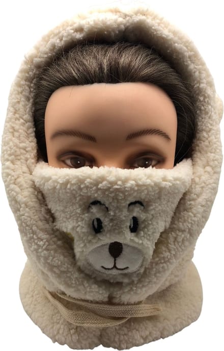 Beren Gezichtsmasker, Mondkap, Snoezig, Fluffy, Schattig, Beertje, Dier, Wit