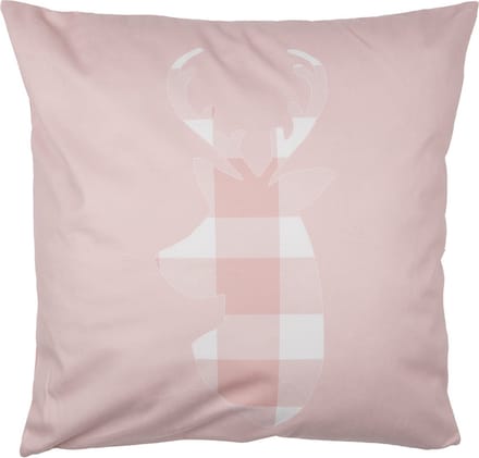 Clayre & Eef Kussenhoes 45x45 cm Roze Wit Polyester Hert Sierkussenhoes