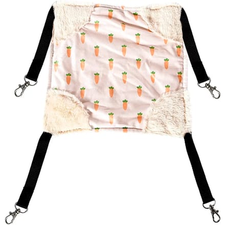 Duvo+ Carrot hangmat pluche wit voor knaagdieren S - 27x27x2cm