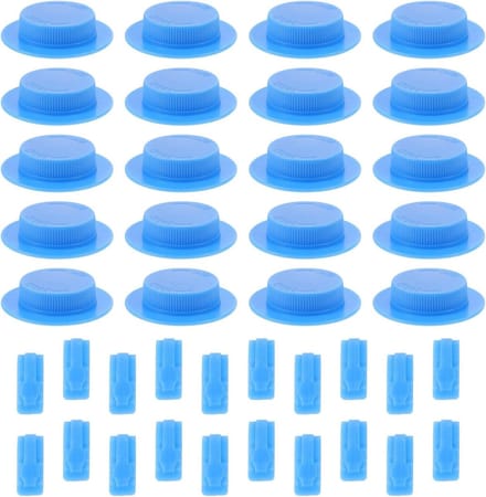 Ventielplug Set - Afdichtclips Compressiezakken - Ruimte Besparen - Luchtdichte Afsluiting - 20 Sets - Blauw