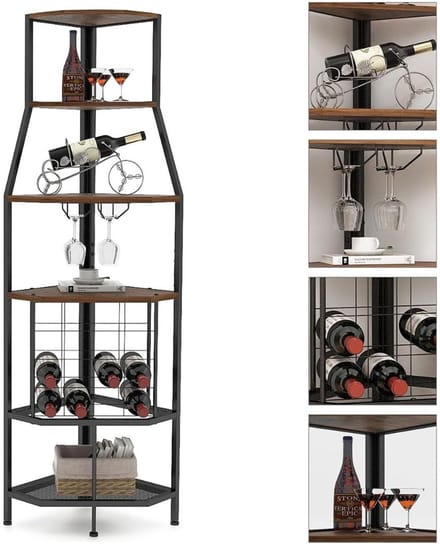DailySupplies® Barkast - Drankkast - Wijnrek - Zwart en Bruin