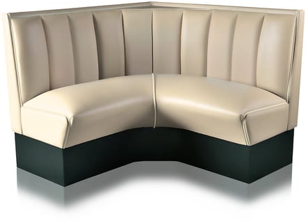 Bel Air Dinerbank Quarter Circle Booth HW-120-120 Off White