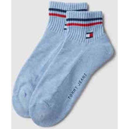 Tommy Hilfiger unisex kwartsokken in retro-design, enkelhoog, set van 2