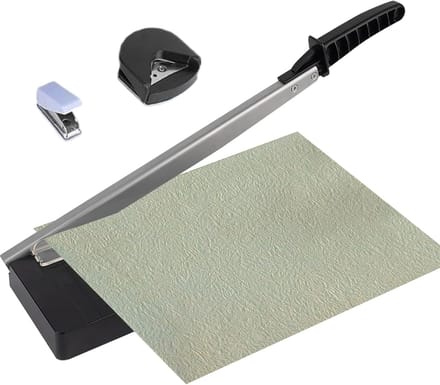 Papier Snijder - Snijmachine Documenten - Hobby Projecten - Inclusief Extra Hulpmiddelen - 34 x 10.5 cm - Zwart