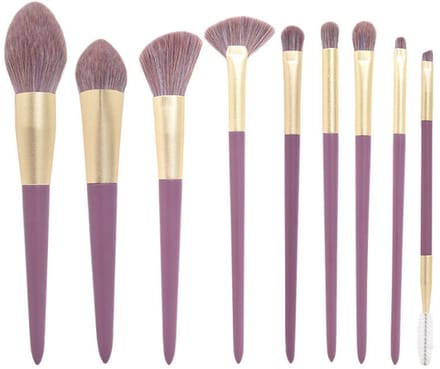 NAXSIR Concealer Borstel Complete Set Make-up Borstel,9 Schoonheid Borstels+opbergtas,Paars