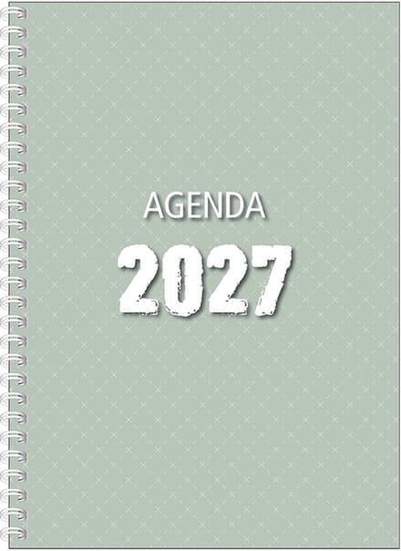 MGPcards - Agenda A4 2027 - Ringband - Spiraal - Flexibele kaft - Weekoverzicht - Groen - 21 x 29.5 cm