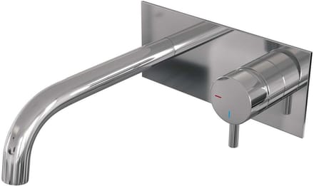 Brauer Chrome Edition Inbouw Wastafelmengkraan met Gebogen Uitloop en Afdekplaat Model B1 Chroom
