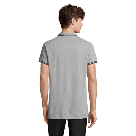 SOLS Heren Pasadena Melange Poloshirt (Grijs Melange/Zwaar)