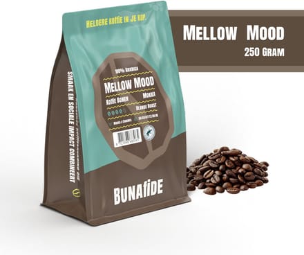 Bunafide - Mellow Mood - Blonde Roast - Mokka - 100% Arabica - Koffiebonen - 250 gram