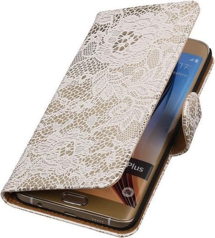 Lace/Kant Wit Hoesje - Samsung Galaxy S6 edge Plus