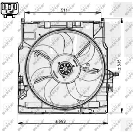 Koelventilatorwiel, motorkoeling NRF 47733