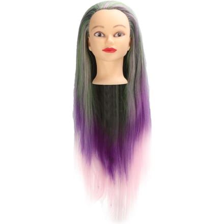 Groen Paars Pruik Haar Mannequin Hoofd Kapselstyling Training Vlechten Pophoofd met Klem beige