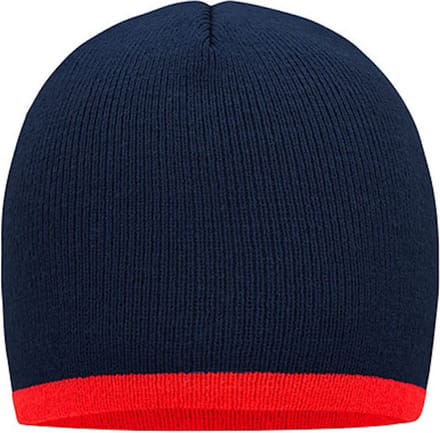 Myrtle Beach 'Contrasting Border Beanie' Donkerblauw/Rood