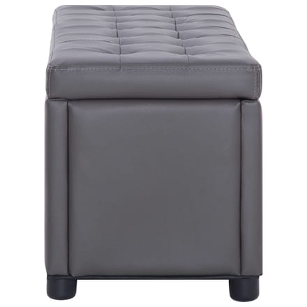 vidaXL - Opberghocker - 87,5 - cm - kunstleer - grijs