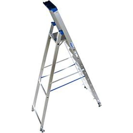 Aluminium trapladder, verrijdbaar, 10 treden