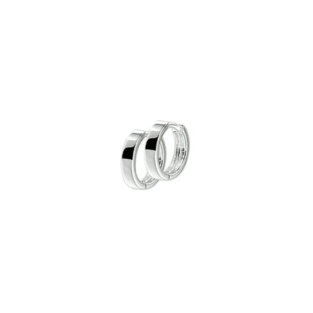 The Jewelry Collection Klapoorringen Vlak - Zilver