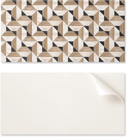 Decoratieve tegels met afbeeldingen, zelfklevend, geometrisch driehoekspatroon, 10x40x20 cm
