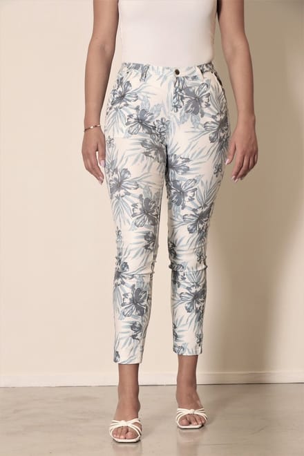 New Star dames broek Cuba blue flower L28 - 30