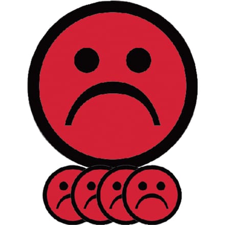 Magneet smiley 50mm emotie bedroefd rood 5 stuks