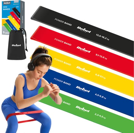Rebel Active Serie - Set van 5 Weerstandsband - Krachttraining - Revalidatie - Latex